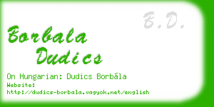 borbala dudics business card