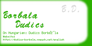 borbala dudics business card